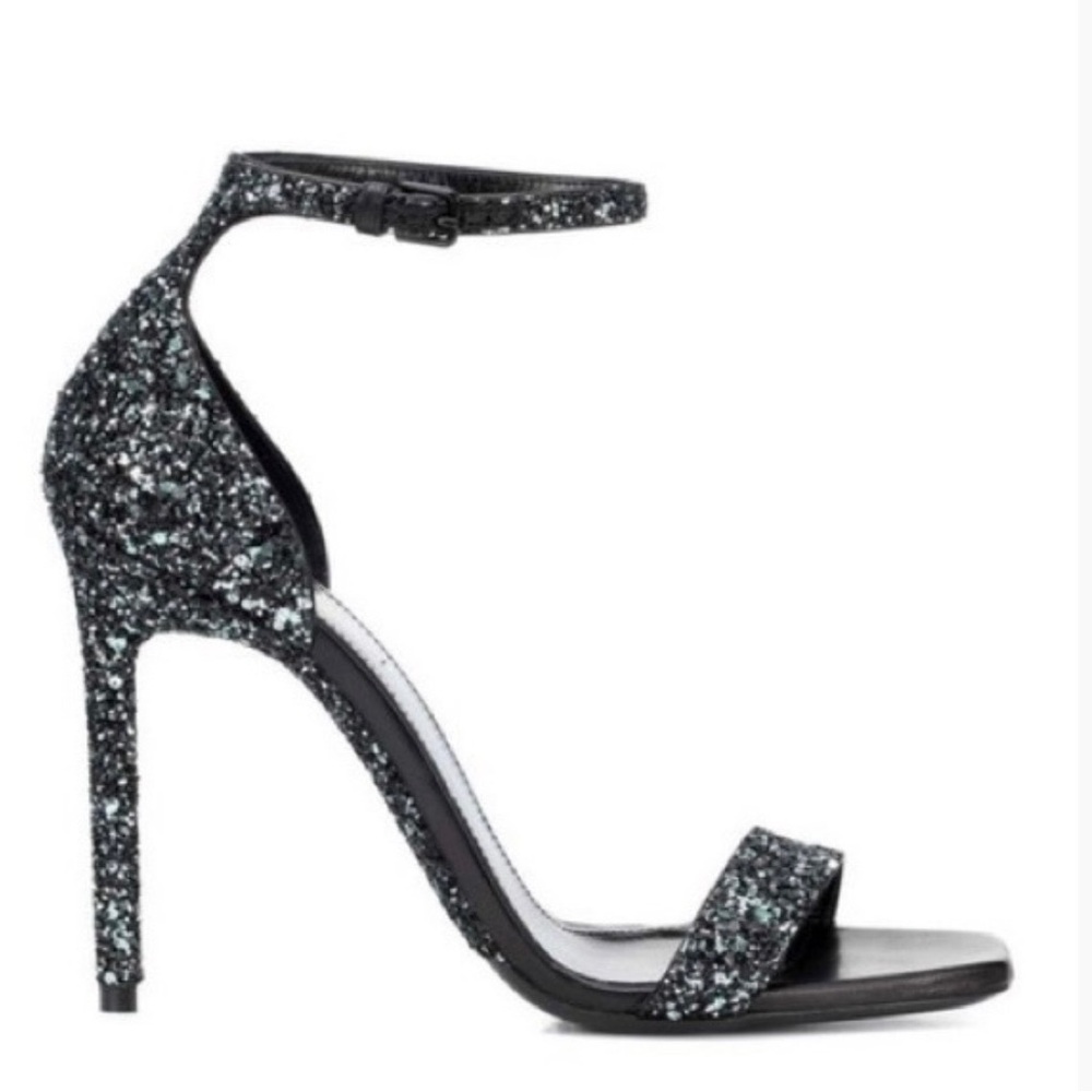 Saint Laurent Glitter Midnight Heel, Size 35